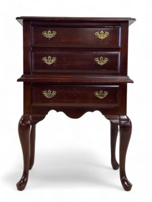 Silver Chest with Ball Feet. A silver chest with ball feet, mahogany and measures approx. 38? 