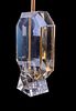 Clear Art Crystal Lamp. A clear art crystal lamp beveled edge measuring approx. 25" high w/ harp Image - 6