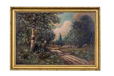 William F. Pasckell (1866-1951) O/C Landscape. A William Frederick Pasckell oil on canvas