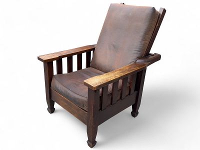 19th C Arts & Crafts Morris Chair. Early 19th century Arts &amp; Crafts Morris (reclining) chair 