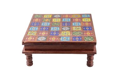 Monterey-Style Tile Top Low Table. Monterey-style low table at approx 6.25" H. Handcrafted 