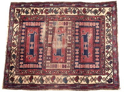 Antique Caucasian Hand-Knotted Carpet. Antique Caucasian hand-knotted carpet measuring approx. 