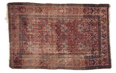 Antique Kazak Carpet. Antique Kazak carpet, support added to fringe ends, some loss as seen in 