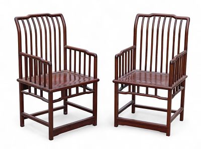 Rosewood Chinese Armchairs. Match pair of rosewood Chinese armchairs. Each measuring approx. 38" 