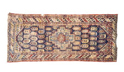 19th C Persian Hall Runner Rug ~8.5'L. 19th century Persian hall runner, some loss as seen in 