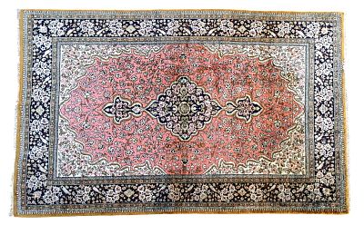 Persian Silk Area Rug. Persian silk area rug. Measures approx. 5' 4" L x 3' 6" W. Condition: 