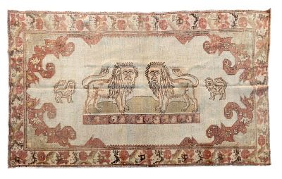 Turkish Oushak Rug. Turkish Oushak rug. Measures approx. 4' 8" W x 7' 3" L. Condition: Absence 