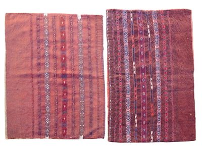 Antique Yamut Kilims Rugs (2). Two antique Yamut Kilim rugs. Larger measures approx. 4' x 2'-5". 