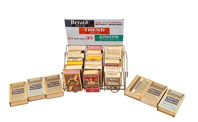 Tobacco Store Counter Display, Vintage Cigarettes. Early to mid-20th century tobacco store 