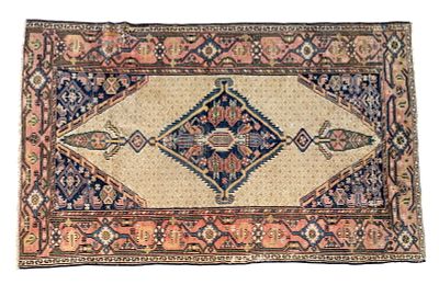 Antique Persian Camel Rug. Antique Persian camel rug measuring approx. 5'7" x 3'6". Condition: 