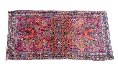 Antique Persian Sarouk Rug. Antique Persian Sarouk rug measuring approx. 4'5" x 2'2". Condition: 