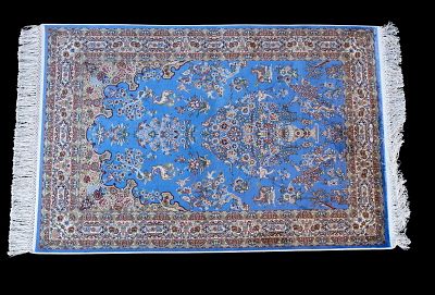 New Turkish Bamboo Silk Rug. New Turkish bamboo silk rug measuring approx. 4' x 2'7". with 