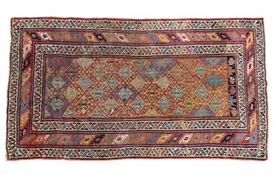 Antique Caucasian Rug. Antique Caucasian rug measuring approx. 5'4" x 3'. Condition: Rugs may be 