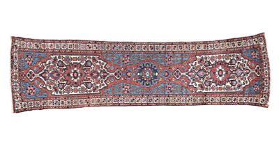 Antique Hamadan Rug / Runner ~11.75' L. Antique Hamadan rug measuring approx. 3'4" x 11'9". 