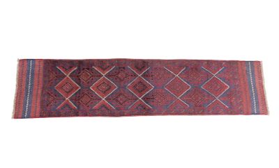 Handmade Baluchi Rug / Runner ~8.75' L. Handmade Baluchi rug measuring approx. 8'9" x 2'1". 