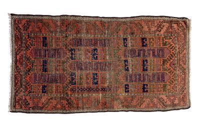Antique Baluch Rug. Antique Baluch rug measuring approx. 5'2" x 3'. Condition: Rugs may be made 