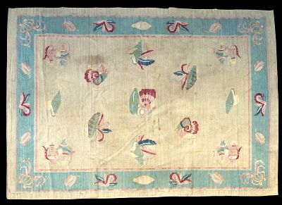 Modern Kilim Area Rug. Modern Kilim area rug with shell and sea life motifs, measuring approx. 
