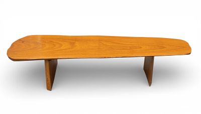 Walnut Freeform Coffee Table. Figured walnut freeform coffee table. Measures approx. 15" H x 6" 