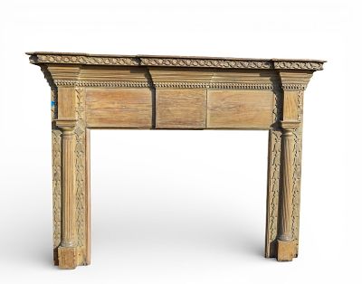 19C Carved Mantle / Fireplace Surround. 19th century carved wooden mantle/fireplace surround. 