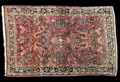 Antique Sarouk Area Rug. Antique Persian Sarouk area rug measuring approx. 3'4" W x 5' L. Full 