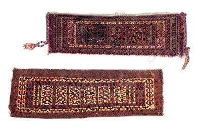 2 Antique Turkoman Bagfaces / Woven Textiles. 2 Antique Turkoman bagfaces. Approx. measurements 