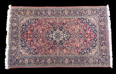 SA Persian Kashan Area Rug. Semi-antique Persian Kashan area rug measuring approx. 4'4" x 6'10". 