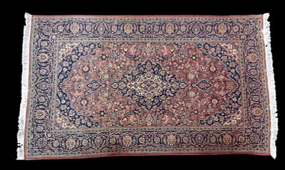 SA Persian Kashan Area Rug. A second semi-antique Persian Kashan area rug measuring approx. 4'4" 