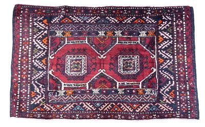 Antique Bokhara Area Rug. Antique Bokhara area rug measuring approx. 2'10" x 1'9". Condition: 