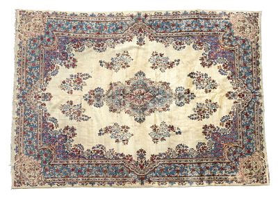 SA Persian Kirman Area Rug. Semi-antique Persian Kirman area rug measuring approx. 8'3" x 11'3". 