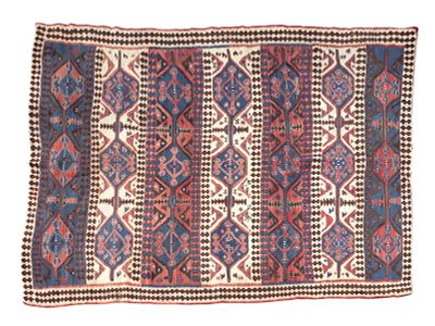 Antique Caucasian Kilim Area Rug. Antique Caucasian Kilim area rug measuring approx. 4'8" x 