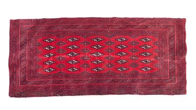 Semi-Antique Bokhara Rug / Mat. Semi-antique Bokhara area rug. Measures approx. 4'4" x 1'11". 