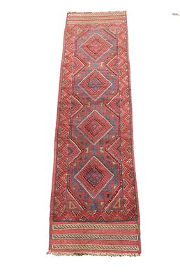 SA Baluchi Area Rug. Semi-antique Baluchi area rug measuring approx. 8'4" x 2'11". Condition: 