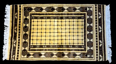 Afghan Bokhara Area Rug. Afghan Bokhara Area rug measuring approx. 4'4" x 2'6". Condition: Rugs 