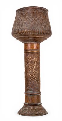 Early 20th C Tall Middle Eastern Copper Brazier. Early 20th Century Middle Eastern copper 
