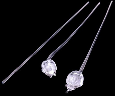 Orrefors Crystal "Silver Flowers" Set. Collection of three Orrefors crystal long stem "Silver 