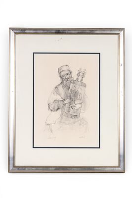 Edna Hibel Pencil Drawing, Artist's Proof Framed. Framed pencil drawing by Edna Hibel (American 