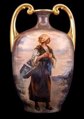 Antique Limoges Jean Pouyat Vase. Antique Limoges, France vase manufactured by the Jean Pouyat 
