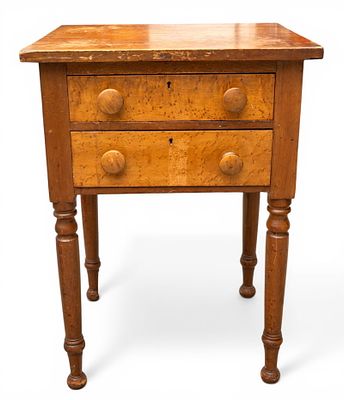 PA Sheraton 2 Drawer Worktable, Cherry Maple. Pennsylvania Sheraton 2 drawer worktable with 
