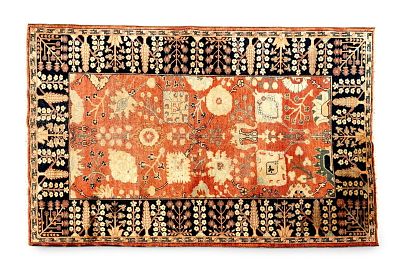 Antique Heriz Rug. Antique Heriz area rug with an unusual field. Measures approx. 5'5" x 8'. 