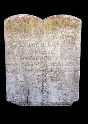 Solid Stone Headstone/ Tablet. Solid stone headstone/tablet. Measures approx. 25" H x 19" W x 2" 