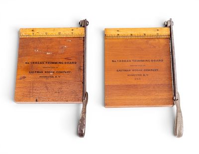 Early Kodak No. 1 Guillotine Trimming Boards. Two early Eastman Kodak No. guillotine style film 