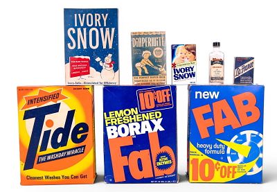 Vintage Cleaning and Household Items. Vintage household and cleaning products, including 