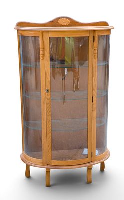 Dawson Furniture Oak Demilune Curio Cabinet. Dawson Furniture oak demilune curio cabinet 