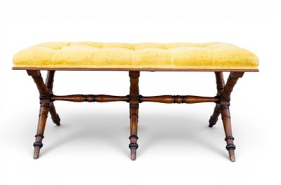 Vintage Tufted Window Seat / Bench. 42" W x 19" H x 19" D vintage / mid-century window seat 