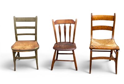 Victorian Birds Eye Maple Rush Seat Chair, 2 Other. Victorian Birds Eye maple side chair with a 