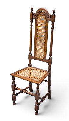 William and Mary Style Oak Side Chair. Wm and Mary style oak side chair approx. 50.5" H x 18" W 