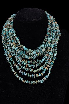 Multi Strand Turquoise Necklace. Jay King ten strand chunk turquoise necklace with sterling 