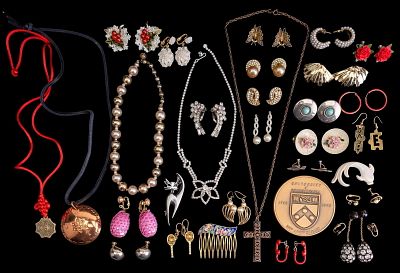 Large Variety of Costume Jewelry and Accessories. This collection has a broad mix of everyday 
