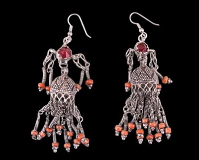 Vintage Uzbek Tribal Dome Earrings. Vintage Uzbek tribal dome earrings. Crafted from tribal 
