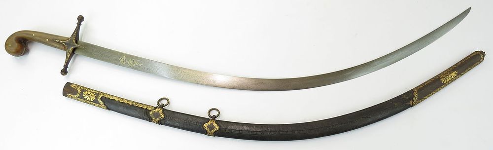 Lot 199: A FINE OTTOMAN SHAMSHIR SABER SWORD